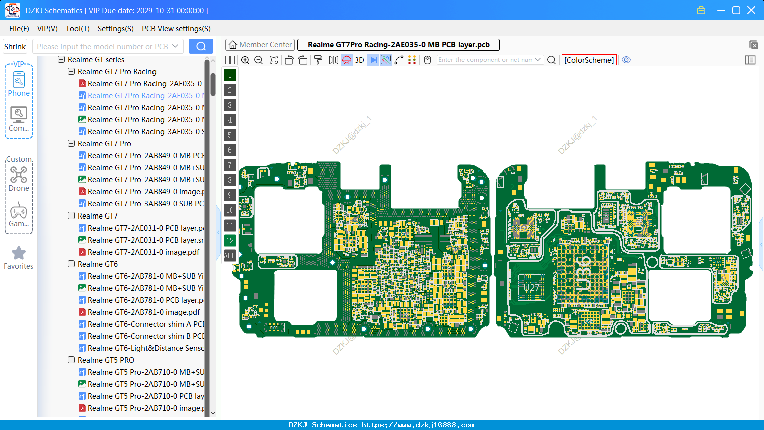 Realme GT7Pro Racing-2AE035-0 MB PCB Layer
